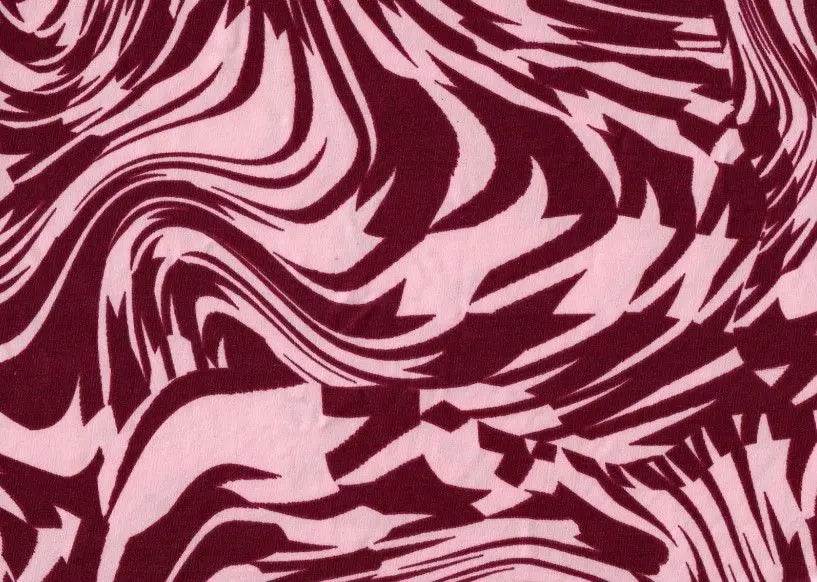 1 Yard DTY Abstract Print Fabric 58/60 Inch Wide Medium Weight Stretch Polyester Knit