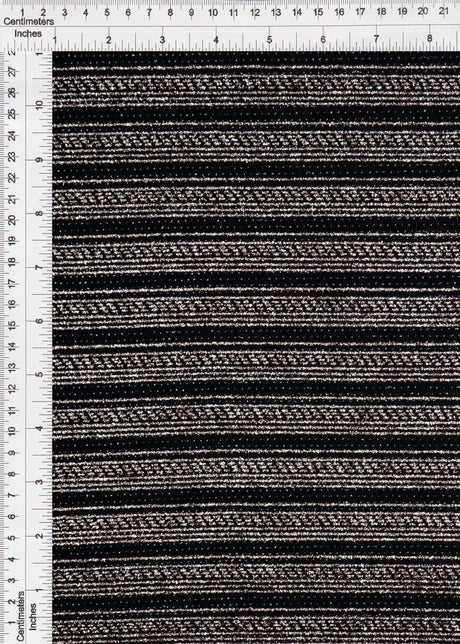 1 Yard Velvet Slinky Lurex Stripe Knit Fabric 200 GSM, 56/58? Wide Nylon Metallic Spandex Blend Back/Rose Gold