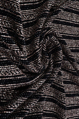 Velvet Lurex Stripe Knit Fabric Black/Rose Gold