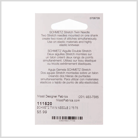 Schmetz Stretch Twin Machine Needle - 2.5/75 - 1 ct
