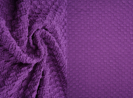 1 Yard Textured Cauliflower Jacquard Knit Fabric 59/60 Inch Wide Ultra Plush Heavyweight Material for Cozy Loungewear & Upholstery