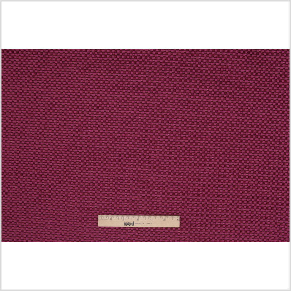 Magenta Novelty Basketweave Upholstery Fabric