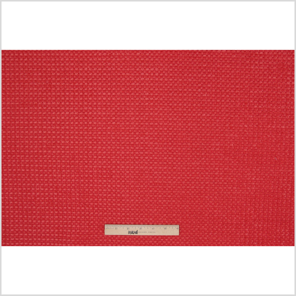 Tomato Red Novelty Basketweave Upholstery Fabric
