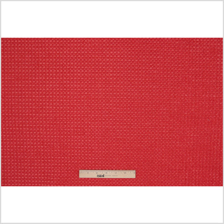 Tomato Red Novelty Basketweave Upholstery Fabric