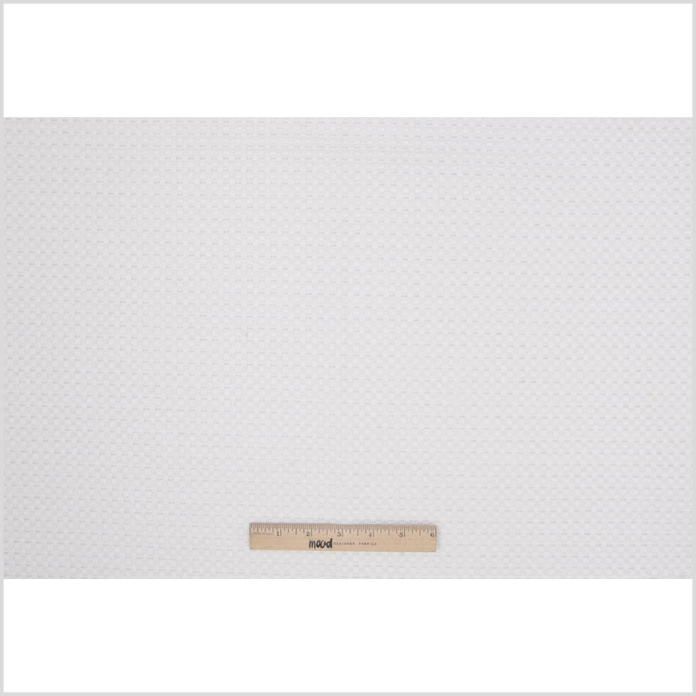 Ice White Novelty Basketweave Upholstery Fabric