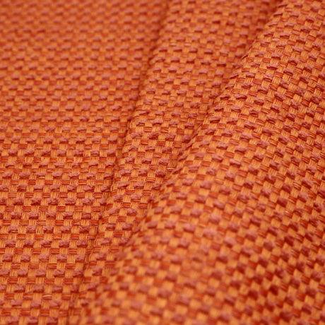 Tangerine Novelty Basketweave Upholstery Fabric