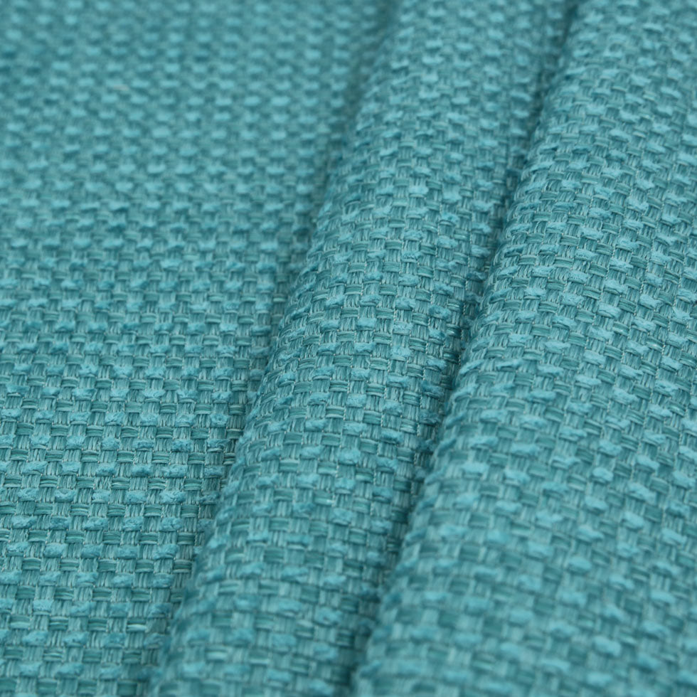 Turquoise Novelty Basketweave Upholstery Fabric