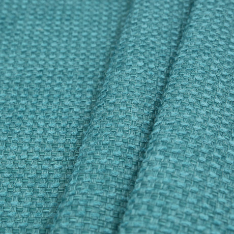 Turquoise Novelty Basketweave Upholstery Fabric