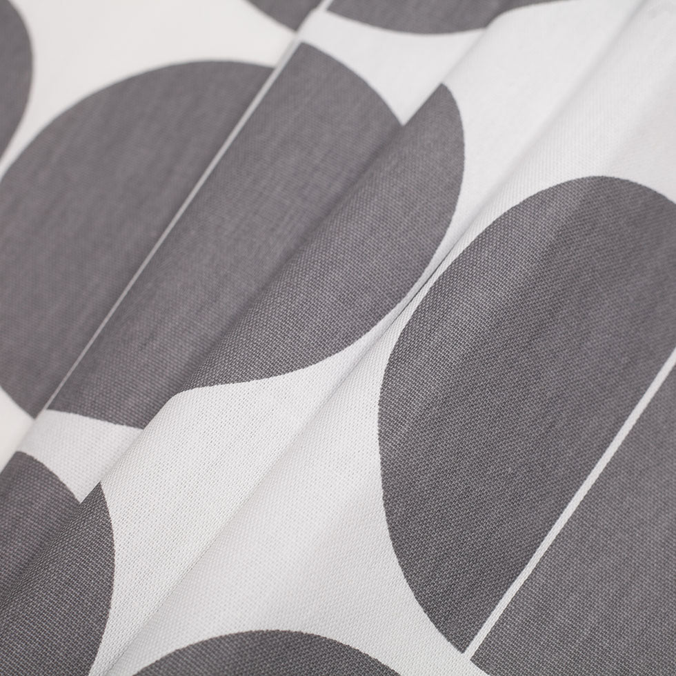 Swedish Gray/White Woven Cotton Print