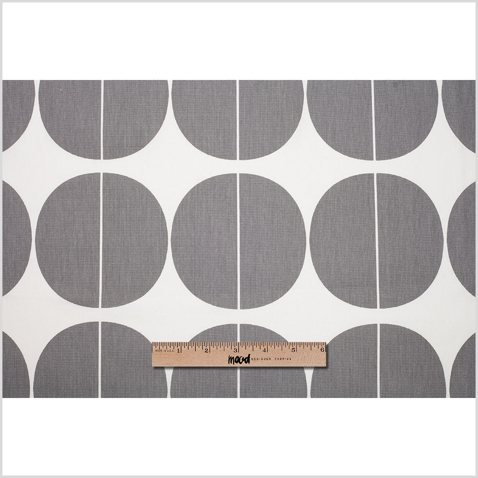Swedish Gray/White Woven Cotton Print