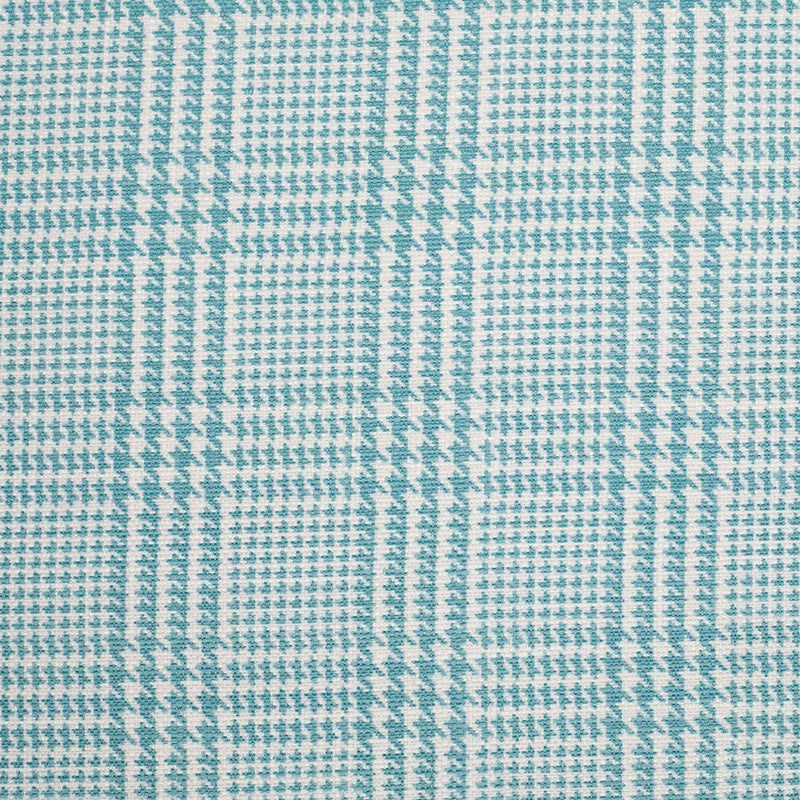 Spanish Spa Blue Houndstooth Poly-Cotton Woven