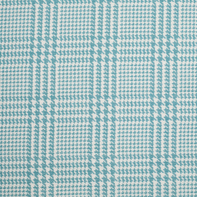 Spanish Spa Blue Houndstooth Poly-Cotton Woven