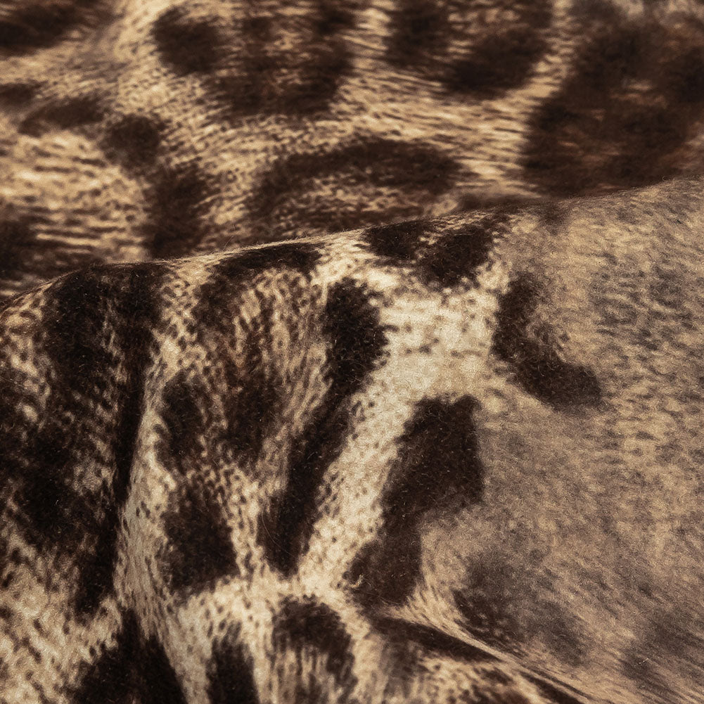 Brown Jaguar Printed Micro-Polyester and Cotton