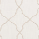 Ivory Moroccan Embroidered Linen-Like Poly Blend