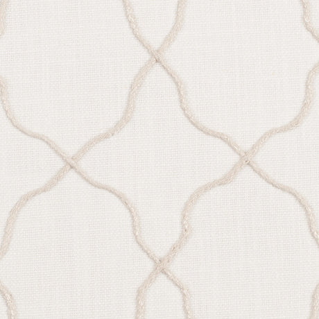Ivory Moroccan Embroidered Linen-Like Poly Blend