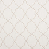 Ivory Moroccan Embroidered Linen-Like Poly Blend