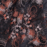 Black/Brown/Beige Scallop Edge Re-Embroidered Lace on Mesh