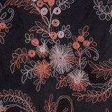 Black/Brown/Beige Scallop Edge Re-Embroidered Lace on Mesh