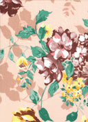 Floral Brushed DTY Knit Fabric Peach
