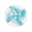 Plastic 2-Hole Button Made in Italy - 44L/28mm - Light Blue and Transparent Swirled Fan Blades