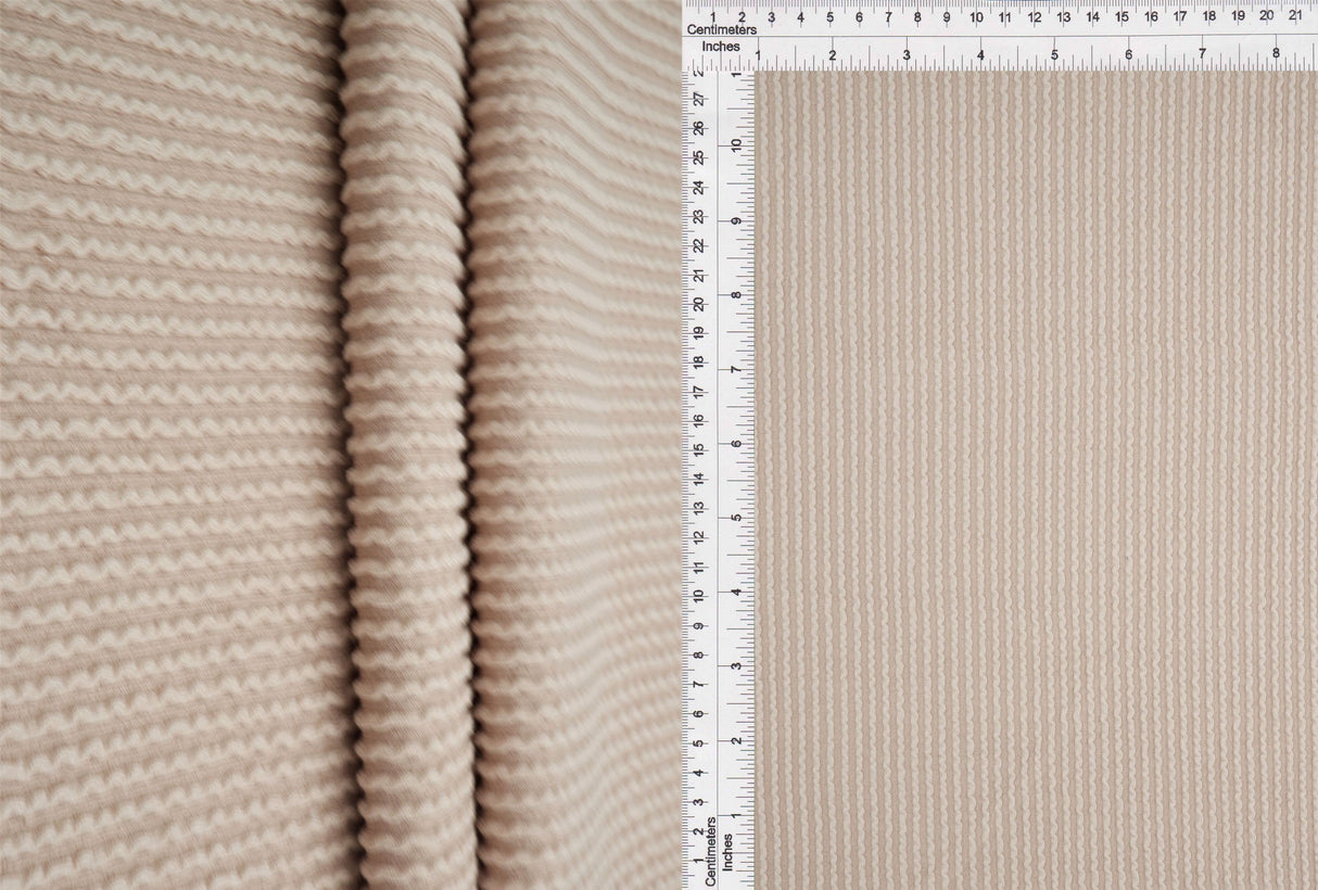 Jacquard Double Knit Rib Stretch Fabric