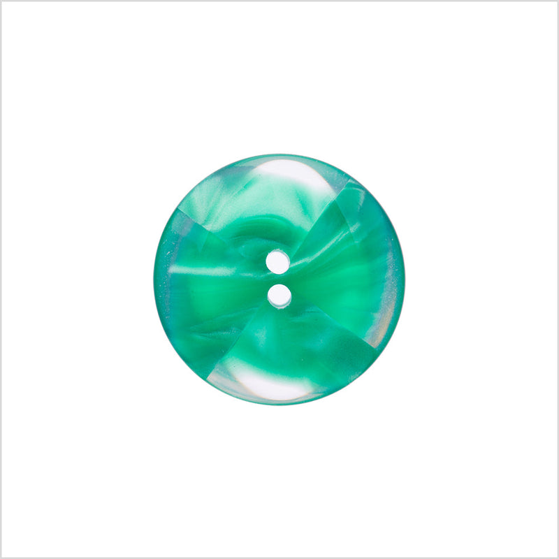 Italian Green Abstract Semi-Clear 2-Hole Plastic Button - 28L/18mm