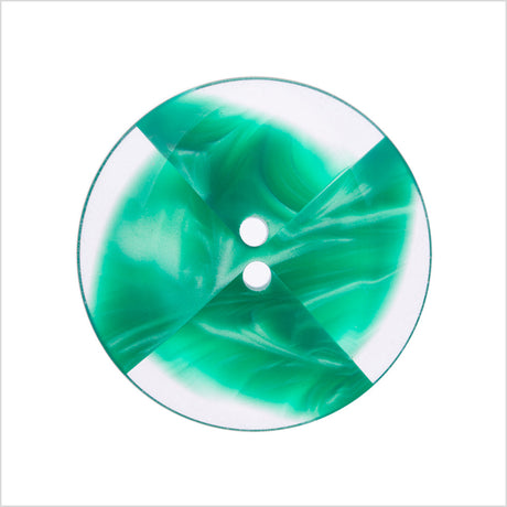 Italian Green Abstract Semi-Clear 2-Hole Plastic Button - 44L/28mm