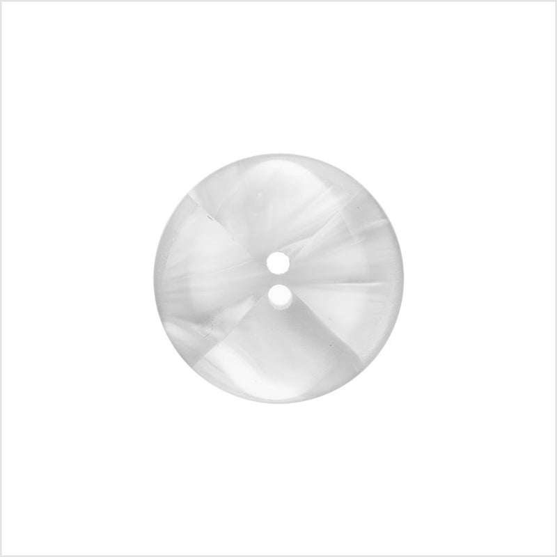 Italian Ivory Abstract Semi-Clear 2-Hole Plastic Button - 28L/18mm