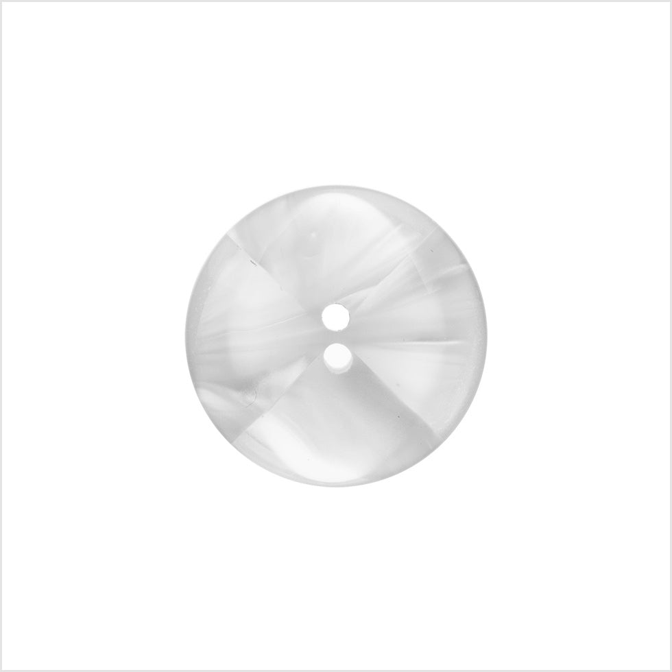 Italian Ivory Abstract Semi-Clear 2-Hole Plastic Button - 28L/18mm