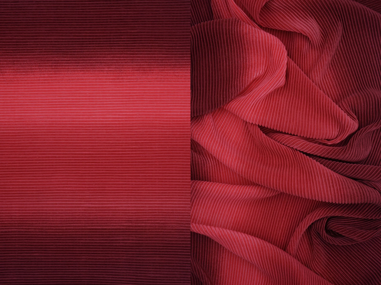 Pleated Ombre Interlock Knit Fabric