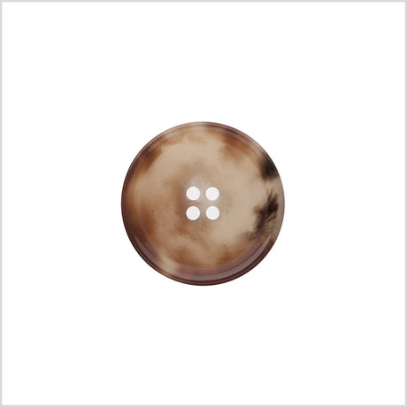 Italian Shiny Light Brown Rimmed 4-Hole Button - 36L/23mm