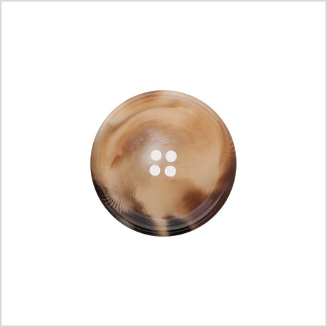 Italian Shiny Light Brown Rimmed 4-Hole Button - 40L/25.5mm