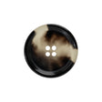Italian Shiny Black/White Rimmed 4-Hole Button - 36L/23mm