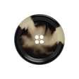 Italian Shiny Black and White Rimmed 4-Hole Button - 40L/25.5mm