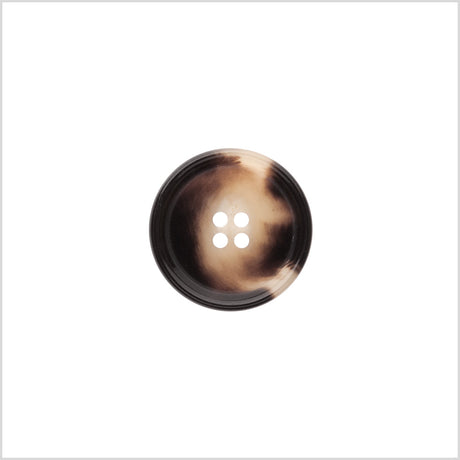 Italian Shiny Beige/Brown Rimmed 4-Hole Button - 32L/20mm