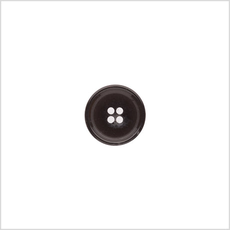 Italian Shiny Black Rimmed 4-Hole Button - 24L/15mm