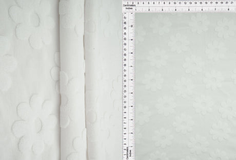 1 Yard Floral Daisy Jacquard Towel Knit Fabric 58/60 Inch Wide Plush Heavyweight Textile for Towels & Home Accessories