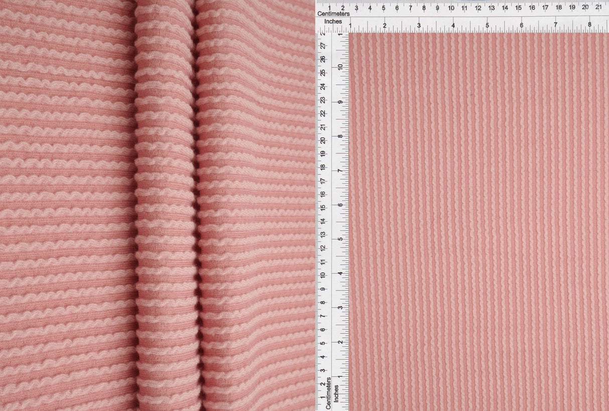 Jacquard Double Knit Rib Stretch Fabric