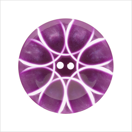 Italian Purple Abstract Semi-Clear 2-Hole Plastic Button - 44L/28mm