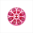 Plastic 2-Hole Button Made in Italy - 36L/23mm - Red and Transparent Loop de Loops