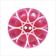 Plastic 2-Hole Button Made in Italy - 44L/28mm - Red and Transparent Loop de Loops