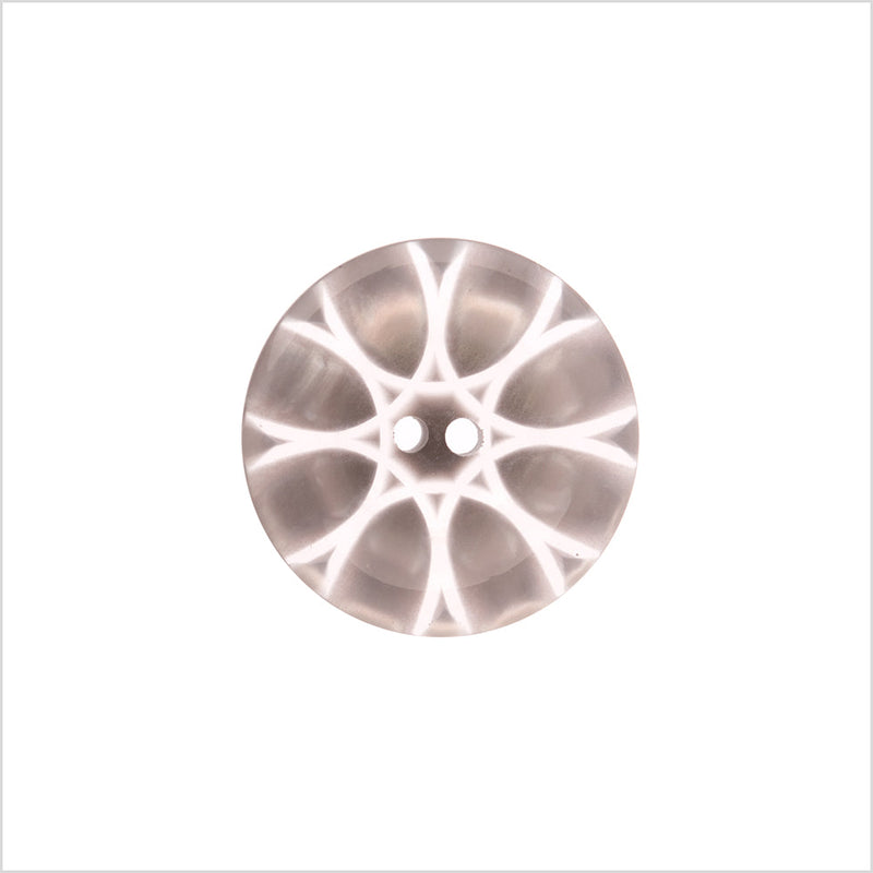 Italian Gray Abstract Semi-Clear 2-Hole Plastic Button - 28L/18mm