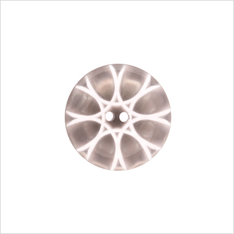 Italian Gray Abstract Semi-Clear 2-Hole Plastic Button - 28L/18mm