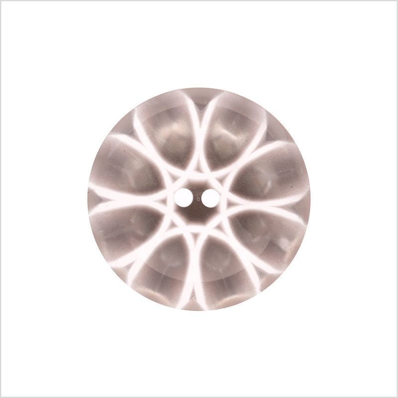 Italian Gray Abstract Semi-Clear 2-Hole Plastic Button - 36L/23mm