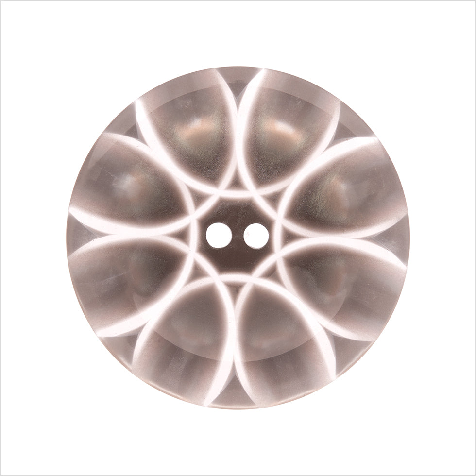 Italian Gray Abstract Semi-Clear 2-Hole Plastic Button - 44L/28mm