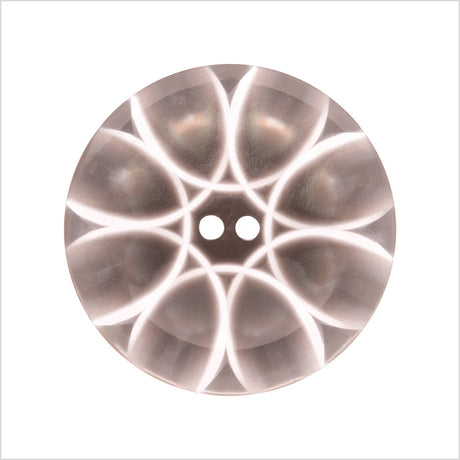 Italian Gray Abstract Semi-Clear 2-Hole Plastic Button - 44L/28mm