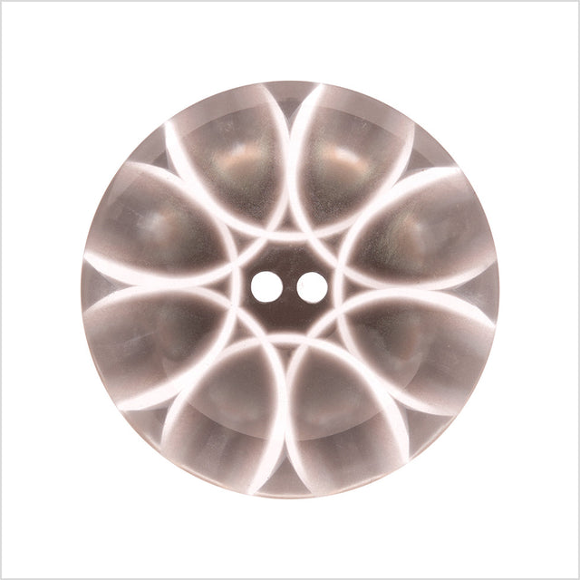 Italian Gray Abstract Semi-Clear 2-Hole Plastic Button - 44L/28mm
