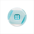 Italian Teal Abstract Semi-Clear 2-Hole Plastic Button - 36L/23mm