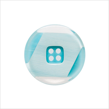 Italian Teal Abstract Semi-Clear 2-Hole Plastic Button - 36L/23mm
