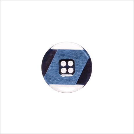Italian Navy Abstract Semi-Clear 2-Hole Plastic Button - 24L/15mm
